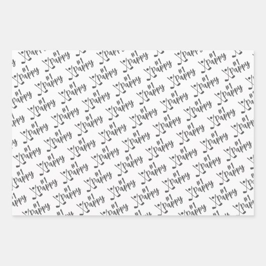 Pappy Golfing Wrapping Paper Flat Sheet Set 3 Geschenkpapier Set (Vorderseite)