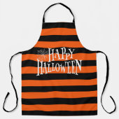 Pappy Halloween Typografie Orang & Black Stripes Schürze (Vorderseite)
