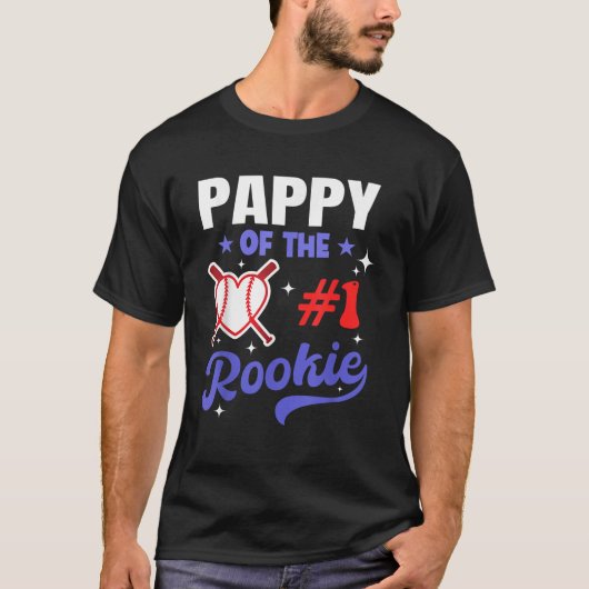 Pappy Of Rookie 1st Baseball Birthday Party Theme  T-Shirt (Vorderseite)