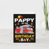 Pappy of the Birthday Boy Fire Truck Feuerwehrmann Karte (Vorderseite)