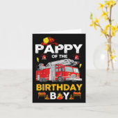 Pappy of the Birthday Boy Fire Truck Feuerwehrmann Karte (Gelbe Blume)