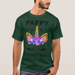 Pappy of the Birthday Girl Father Gift Unicorn Bir T-Shirt