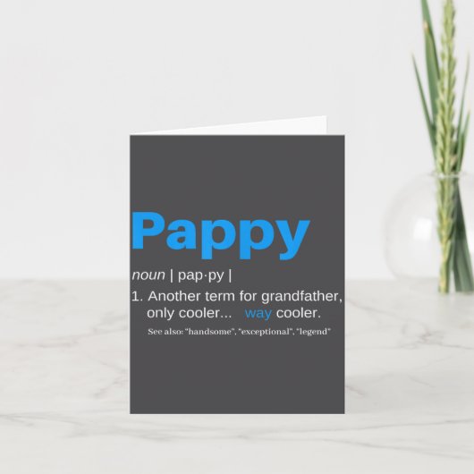 Pappy Opa Vatertag Definition Geburtstag  Karte (Vorderseite)