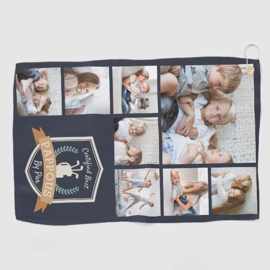 Pappy Par | Foto Collage Golf Handtuch (Horizontal)