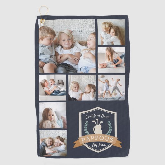 Pappy Par | Foto Collage Golf Handtuch (Vorderseite)
