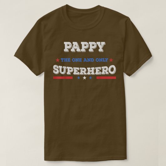 Pappy Superdad Superheld Vater Helden Star T-Shirt (Design vorne)