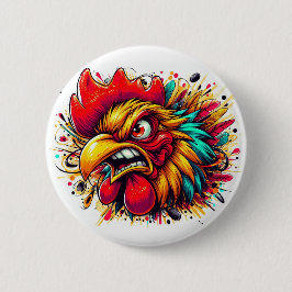 "Pappy the Spirited Rooster" Button