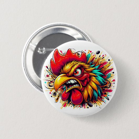 "Pappy the Spirited Rooster" Button (Vorne & Hinten)