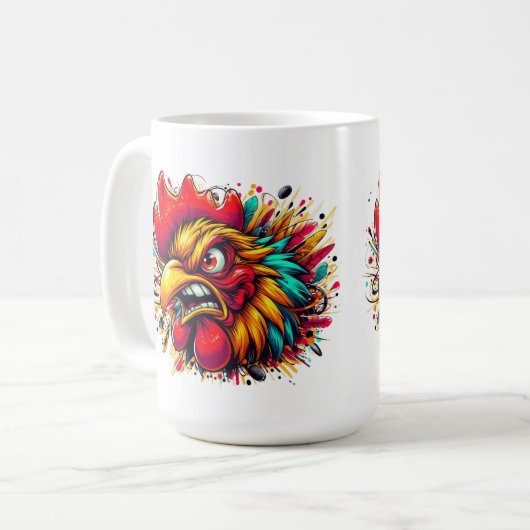 "Pappy the Spirited Rooster" Mug Kaffeetasse (Vorderseite Links)