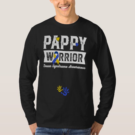 Pappy Warrior Down Syndrome Awareness Family T-Shirt (Vorderseite)
