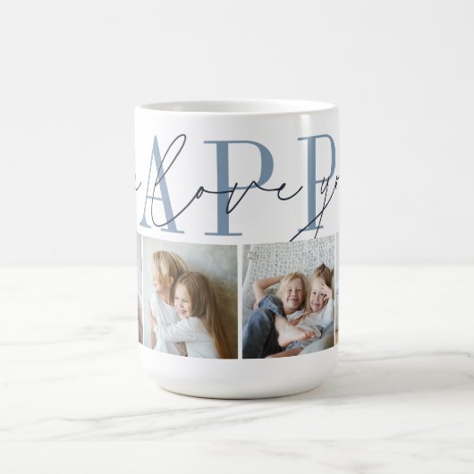 Pappy We Liebe You 4 Foto Collage Kaffeetasse (Mittel)