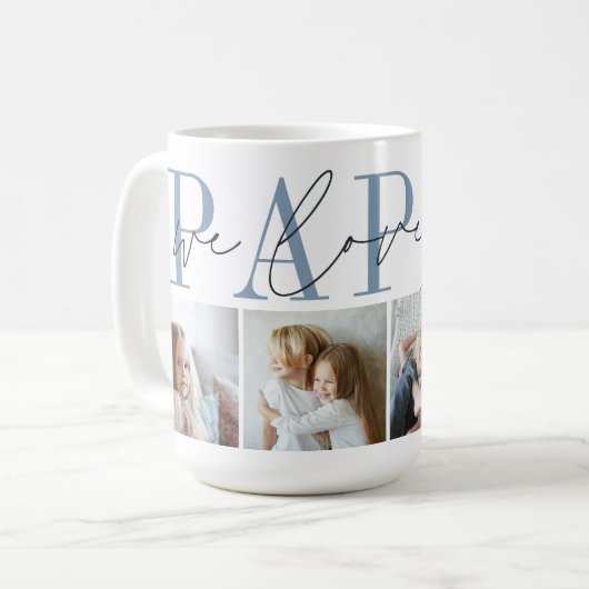 Pappy We Liebe You 4 Foto Collage Kaffeetasse (Vorderseite Links)