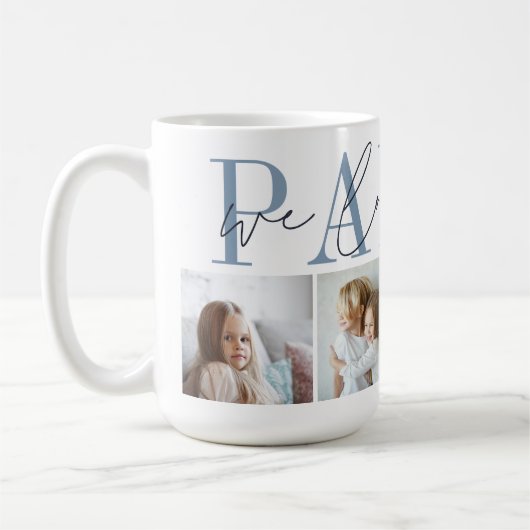 Pappy We Liebe You 4 Foto Collage Kaffeetasse (Links)