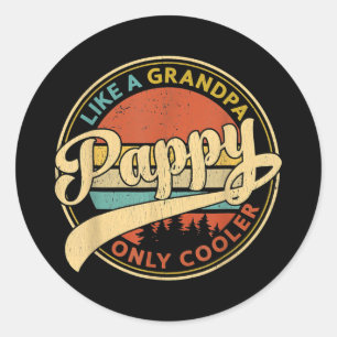 Pappy wie ein Opa, nur cooler Retro Vintage Runder Aufkleber
