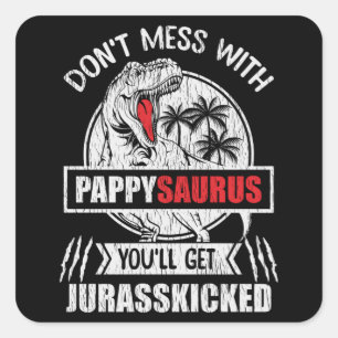 Pappysaurus-Dinosaur-Geschenk für Großvater und Pa Quadratischer Aufkleber