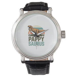 Pappysaurus Lustiger Dinosaurier Vintage Sonnenunt Armbanduhr