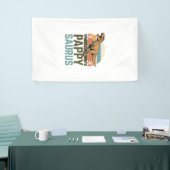 Pappysaurus Lustiger Dinosaurier Vintage Sonnenunt Banner (Messeveranstaltung)