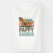 Pappysaurus Lustiger Dinosaurier Vintage Sonnenunt Banner (Vertikal)