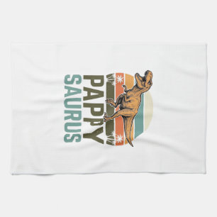 Pappysaurus Lustiger Dinosaurier Vintage Sonnenunt Geschirrtuch