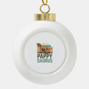 Pappysaurus Lustiger Dinosaurier Vintage Sonnenunt Keramik Kugel-Ornament