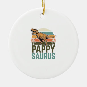Pappysaurus Lustiger Dinosaurier Vintage Sonnenunt Keramik Ornament