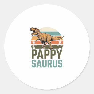 Pappysaurus Lustiger Dinosaurier Vintage Sonnenunt Runder Aufkleber