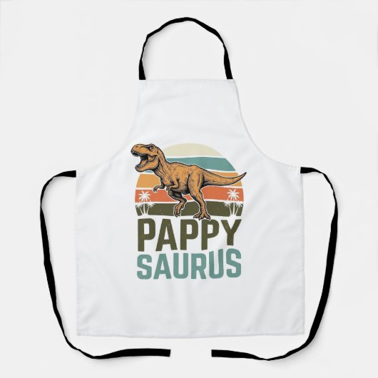 Pappysaurus Lustiger Dinosaurier Vintage Sonnenunt Schürze (Vorderseite)