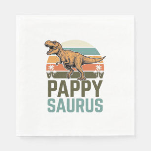 Pappysaurus Lustiger Dinosaurier Vintage Sonnenunt Serviette
