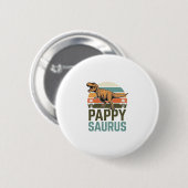 Pappysaurus Lustiges Dinosaurier Vintage Sonnenunt Button (Vorne & Hinten)