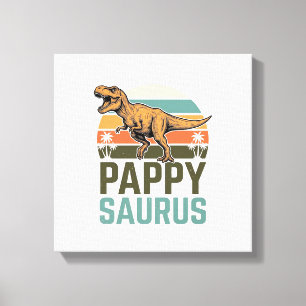 Pappysaurus Lustiges Dinosaurier Vintage Sonnenunt Leinwanddruck