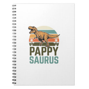 Pappysaurus Lustiges Dinosaurier Vintage Sonnenunt Notizblock