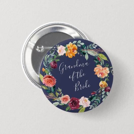 Paprika-Blumengranma des Bride Button (Vorne & Hinten)