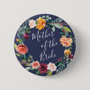 Paprika Burgund Floral Mutter des Bride Button
