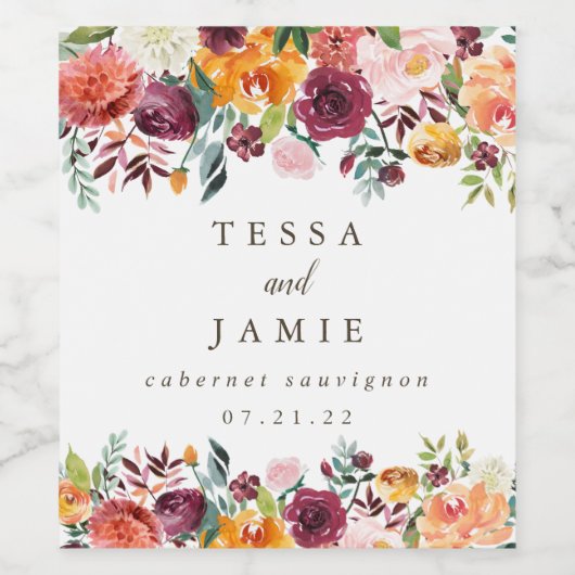 Paprika Burgund Personalisiertes Weinetikett (Einzelnes Label)