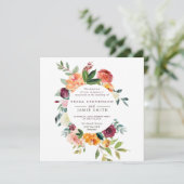 Paprika Burgundy Blumenplatz Einladung zur Hochzei (Stehend Vorderseite)