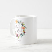 Paprika Burgundy Floral Bridesmaid Wedding Tasse (Vorderseite Links)