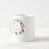 Paprika Burgundy Floral Trauzeuge Hochzeit Tasse (Vorderseite Links)