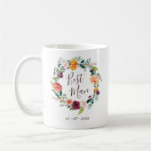 Paprika Burgundy Floral Trauzeuge Hochzeit Tasse (Links)