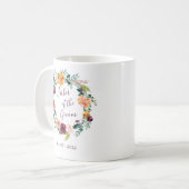 Paprika Burgundy Floral Vater der Groom-Tasse Kaffeetasse (Vorderseite Links)