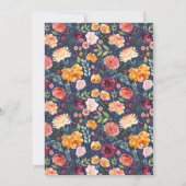 Paprika Burgundy Floral Wedding Einladung (Rückseite)