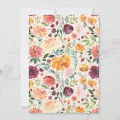 Paprika Burgundy Floral Wedding Einladung (Rückseite)