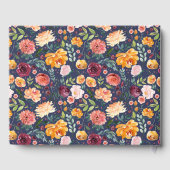 Paprika Burgundy Floral Wedding Guest Book Gästebuch (Rückseite)