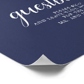 Paprika Burgundy Floral Wedding Guestbook Sign Poster (Ecke)