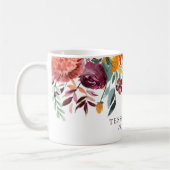 Paprika Burgundy Floral Wedding Tasse (Links)