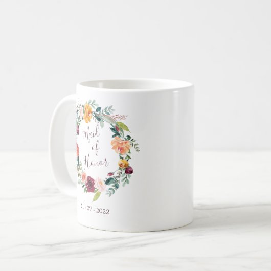 Paprika Burgundy Trauzeugin Tasse (Vorderseite Links)