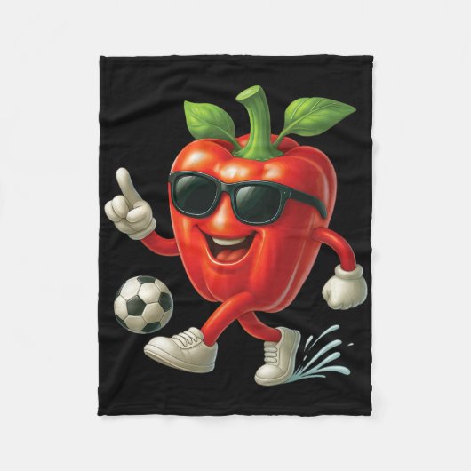 Paprika-Fußball  Fleecedecke (Vorderseite)