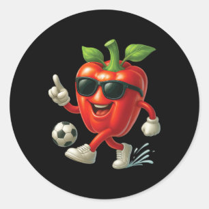 Paprika-Fußball  Runder Aufkleber