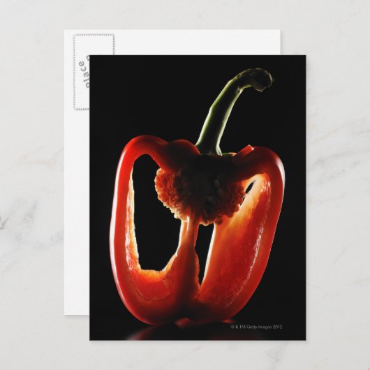 Paprika, Gemüse, schwarzer Hintergrund Postkarte (Vorne/Hinten)
