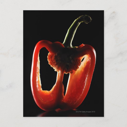Paprika, Gemüse, schwarzer Hintergrund Postkarte (Vorderseite)