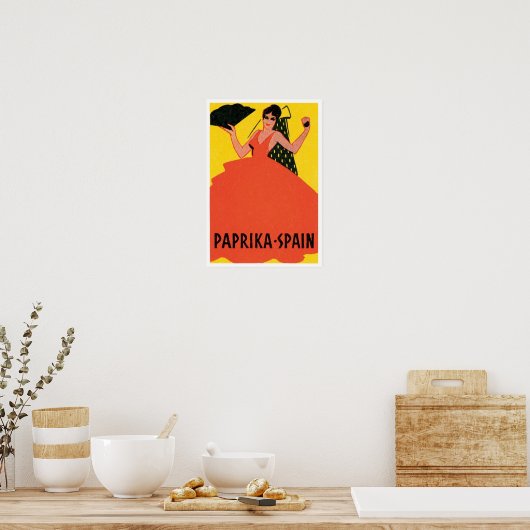 Paprika Spanien Vintages Siegel Poster (Küche)